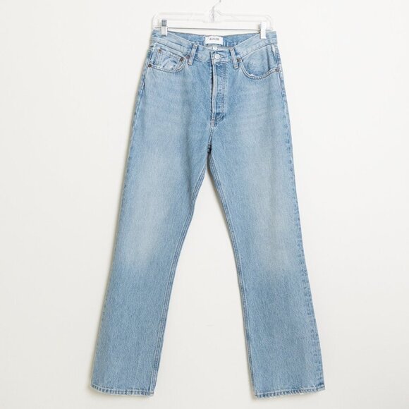 AGOLDE 90s High Waist Relaxed Boot Jeans Light Wash Wireless Blue NEW - Picture 3 of 14